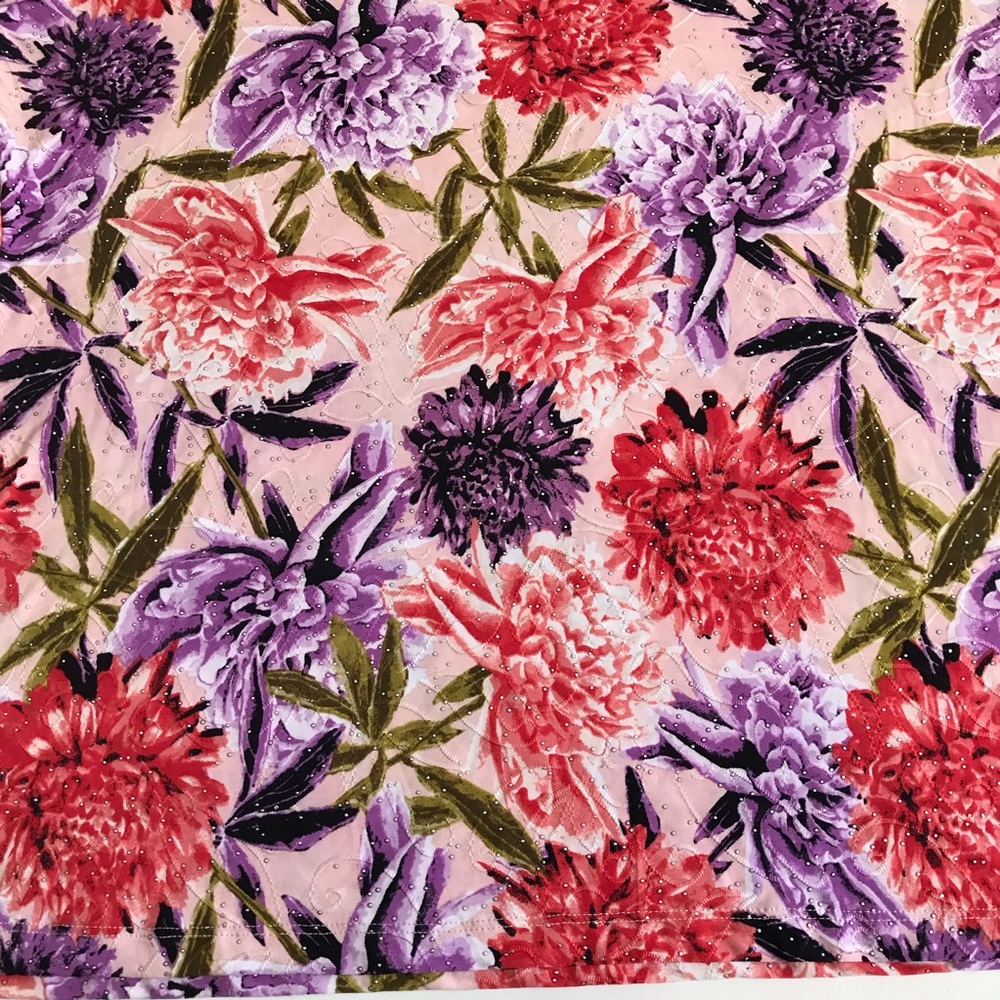 JM Collection Floral Print Embroidered Top Size XL - Picture 9 of 11